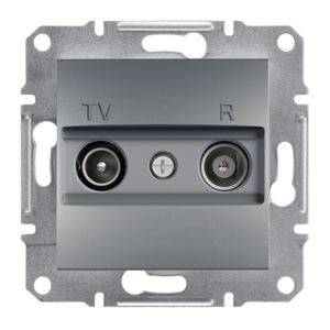 Розетка TV-R проходная (4 dB) сталь ASFORA Schneider Electric